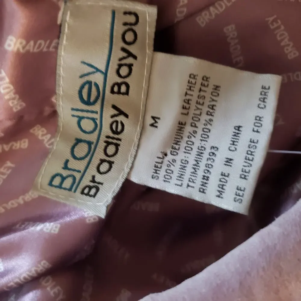 NWT Bradley Bayou Purple Leather Jacket Embroidered Medium